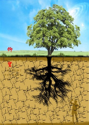 仰望绿色psd环保海报